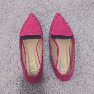 Lulus 7.5 hot pink pointed toe flats